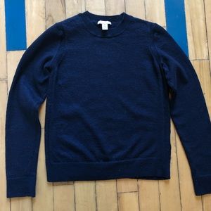 Merino Wool Navy Sweater